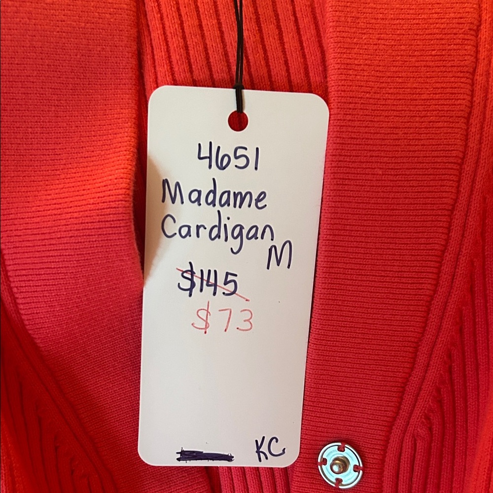 CAbi Vibrant Red Ribbed Cardigan - Picture 2 of 5